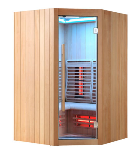 Edles und Platzsparenes Design. Das Eckmodell von Nordstern. Infrarotsauna kaufen Schweiz